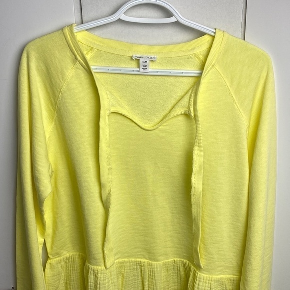 TRIBAL JEANS WIDE TIED NECK TIERED LONG SLEEVE LEMON DROP YELLOW SIZE SWEATER… - Picture 10 of 14